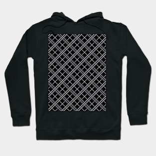 Check Pattern Stripes Shades of Grey and Black Hoodie